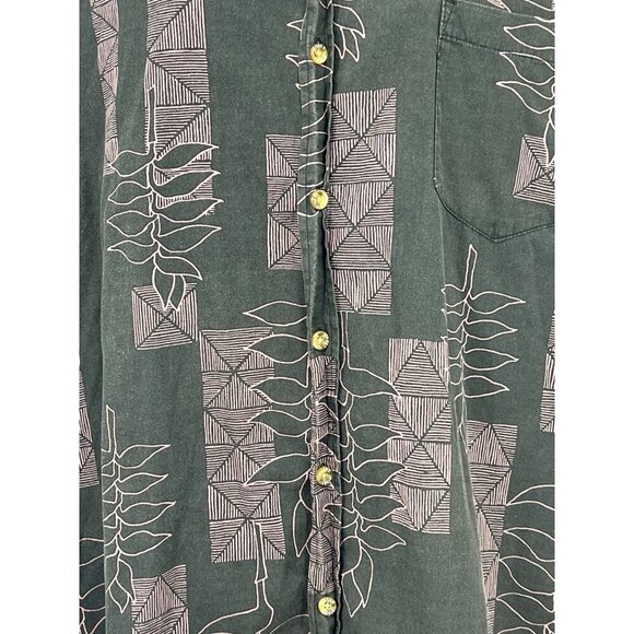 Cooke Street Honolulu 2XL XXL Aloha Hawaiian Shirt Button Down Black Purple EUC - Picture 3 of 7